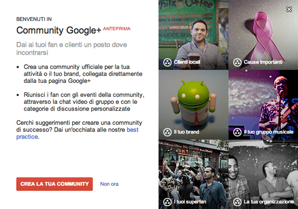 Community Google+ Anteprima