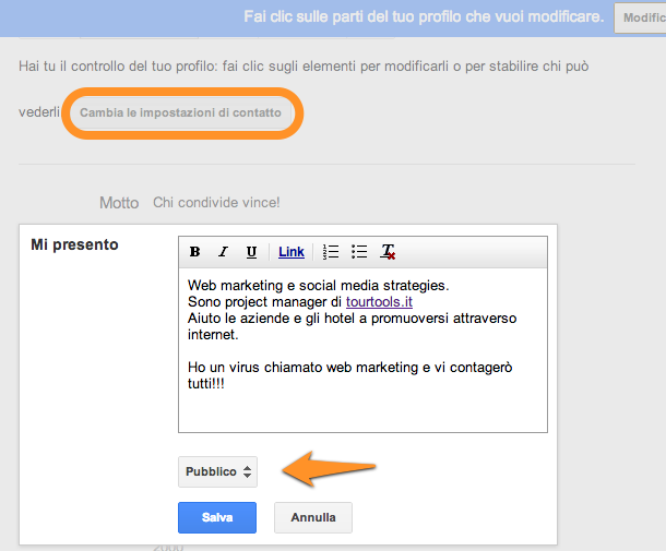 Come modificare le informazioni profilo Google+