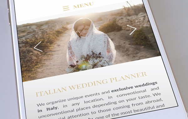 The Wedding Care - Homepage versione mobile